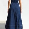 313lIgofQXL.jpg Women's Summer Adjustable Strap Sleeveless Midi Denim Dress Button Down A-Line Swing Flowy Jean Dress