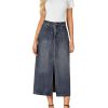 3177zMgxwlL.jpg Women's High Waisted Jean Skirt Casual Split Denim Midi Skirt with Pockets