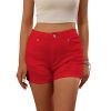 31E6LidTFxL.jpg Women's Denim Shorts High Rise Stretchy Distressed Jorts Denim Raw Hem Jean Shorts with Pockets Summer Casual