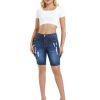 31ELSXZKadL.jpg Women's Ripped Stretchy Bermuda Shorts High Waisted Long Denim Jean Shorts