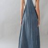 31KX3LTv7KL.jpg Women's 2025 Summer Spaghetti Strap Maxi Long Denim Dress Swing Flowy Jean Jumper Overall Dress