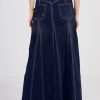 31Ofzfmo-fL.jpg Women's Retro Exposure Button-Fly Packaged Hip A-Line Maxi Long Denim Skirt