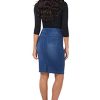 31TAoff4WGL.jpg Women’s Ease into Comfort Pull-On Stretch Denim Skirt – Soft Jean Fabric, Flattering Slim Fit, All-Day Comfort