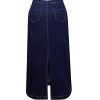 31VqvDAQkwL.jpg Women's Maxi Pencil Jean Skirt- High Waisted A-Line Long Denim Skirts for Ladies- Blue Jean Skirt