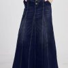 31WXqNSQtIL.jpg Women's Retro Exposure Button-Fly Packaged Hip A-Line Maxi Long Denim Skirt