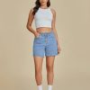 31Wo4qFoyL.jpg Jean Shorts for Women High Waisted Trendy Casual Utility Stretchy Denim Jorts Cutoff Long Shorts with Pockets