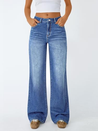 31Z6ZdNwXpL.jpg Jeans for Women Wide Straight Leg High Waisted Stretchy Baggy Jeans Fashion Loose Denim Pants Fall 2025