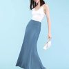 31baqwCrwYL.jpg Women's Casual High Waist Solid/Tie Dye Fold Over Flowy Long Maxi Skirt
