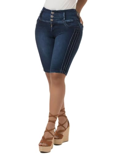 31m-ea8B6VL.jpg Denim Mid Waist Butt Lifting Jeans Shorts for Women Bermuda Skinny Shorts