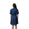 31oHtHXO16L.jpg Women's Denim Tie Waist Dress Button Down Short Sleeve Dresses Solid Casual Jean Pocket Dresses