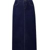 31sEQ7utlAL.jpg Women's Maxi Pencil Jean Skirt- High Waisted A-Line Long Denim Skirts for Ladies- Blue Jean Skirt