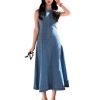 31tYB9aMRNL.jpg Women's Summer Casual Sleeveless Dresses Sleeveless Denim Dress With Rounded Neckline