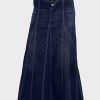 31v-a8TXwmL.jpg Women's Retro Exposure Button-Fly Packaged Hip A-Line Maxi Long Denim Skirt