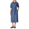 31xJPbMac0L.jpg Women's Regular-Fit Denim Chambray Long-Sleeve Button-Up Midi Dress