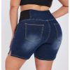 41-OJ5aRgIL.jpg Women's Plus Size Casual Jean Shorts High Waisted Stretchy Denim Bottoms Jorts Baagy with Pockets