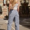 41-ZRB-y-gL.jpg Petite Women's Cargo Pants Baggy Y2K Jeans High Waisted Casual Stretchy Wide Leg Streetwear with 6 Pockets for Women