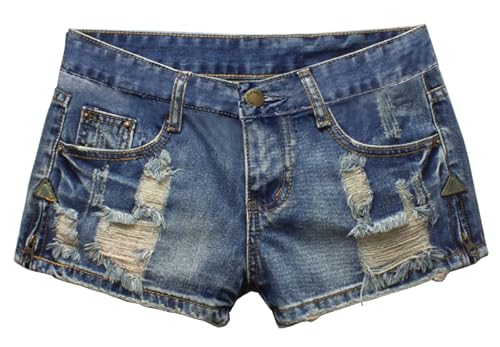 410419pzYnL.jpg Women's Low Rise Summer Ripped Distressed Frayed Denim Shorts Sexy Jean