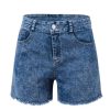Stretchy Jean Shorts Womens High Waisted Frayed Raw Hem Distressed Denim Shorts Cut Off Shorts Casual