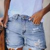 Women's High Waisted Denim Shorts Casual Ripped Summer Hot Short Jeans Frayed Distressed Jeans Shorts with Pockets