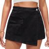 410xWIE0rXL.jpg Denim Skorts for Woman Cargo Faux Wrap Jean Skort Skirts Stretchy High Waisted Skirt Shorts Country Concert Wear
