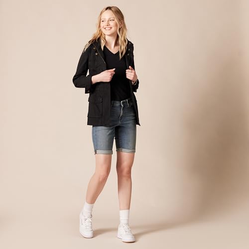 411i2QF4P8L.jpg womens 9" Denim Bermuda Shorts