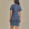411kv7wHYLL.jpg Denim Dresses for Women Summer Casual Zip Up Short Sleeve Western Short Stretchy Jean Dress with Pockets