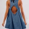 4125QKB7bL.jpg Women’s Denim Dress Summer Casual Sleeveless Jean Mini Dresses with Pockets