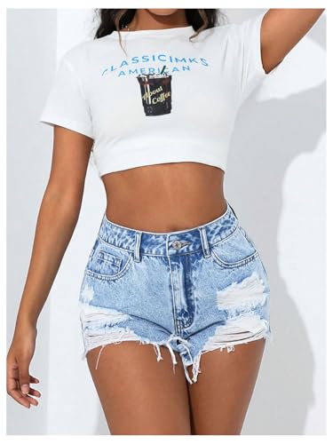 412IaOOGLrL.jpg Women's Denim Shorts High Waisted Ripped Distressed Casual Jean Shorts with Pockets