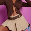 412kJ2rH2L.jpg Women's Casual A Line Flare Jean Denim Mini Skirts with Pocket