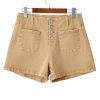 413CKslfgXL.jpg Women's Jean Shorts Button Fly Stretchy High Waisted Zimbaplatinum Jeans Summer Outfit 2025 Denim Shorts