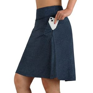 413pcdfntEL.jpg Women's Skorts Skirts 20" Knee Length,Tennis Golf Pickleball Sports Skirts with High Waisted Zipper Pockets