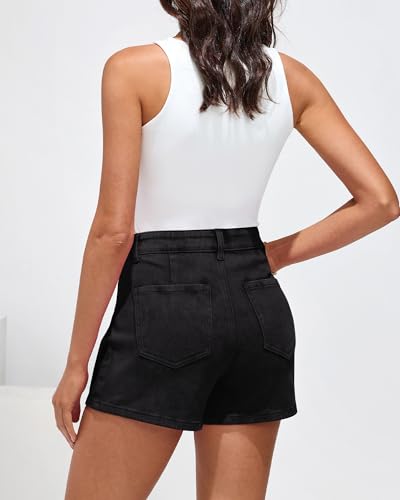413vMGx3cOL.jpg Denim Skorts for Woman Cargo Faux Wrap Jean Skort Skirts Stretchy High Waisted Skirt Shorts Country Concert Wear