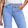 Women's Jean Shorts High Waisted Stretchy Bermuda Folded Hem Denim Summer Shorts