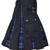 Men's Hybrid Utility Kilt - Durable Cotton Jeans Fabric Kilt for Men with Cargo Style Pockets Traditional Modern Kilt