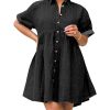 414NQnGSb6L.jpg Womens Denim Babydoll Dresses Summer Outfits Button Down Ruffle Tiered Jean Dress