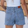 414t3ECcmnL.jpg Jean Skorts for Woman Trendy High Waisted Stretchy Denim Skirt with Shorts Casual Patch Pocket Mini Skort Skirts