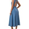 415ByzNrdCL.jpg Women's Sleeveless Backless Denim Maxi Dress Casual A Line Cut Out Long Flowy Jean Tank Dress