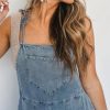 415Py2GxIL.jpg Women's 2025 Summer Spaghetti Strap Maxi Long Denim Dress Swing Flowy Jean Jumper Overall Dress