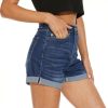 416NUal7uVL.jpg Women Denim Shorts High Rise Trendy Stretch Frayed Summer Casual Jean Shorts