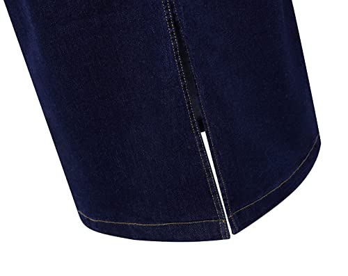 416rpN2OZlL.jpg Women's Maxi Pencil Jean Skirt- High Waisted A-Line Long Denim Skirts for Ladies- Blue Jean Skirt