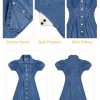 417NRBo5XxL.jpg Denim Dress for Women Puff Sleeve Mini Jean Dresses for Women 2025 Summer Casual Denim Dress