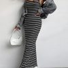 417OMQKk7EL.jpg women's dress Striped Print Cami Bodycon Dress without Denim Jacket dress IPADSA