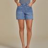 Jean Shorts for Women Trendy Mid Rise Casual Summer Jorts Distressed Cut Off Stretchy Denim Shorts with Pockets