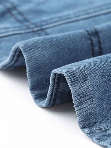 41AEUceWB7L.jpg Denim Shirt Dress for Women's Casual Button Down Short Sleeves Belted Jean Midi Dress 2025 Trendy Outfits