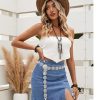 41AQFVC7V-L.jpg Jean Skirt for Women with Slit High Wasited Bodycon Stretch Pencil Mini Short Denim Skirts