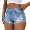 41BMNKRsTsL.jpg Women Jean Short Ripped Hot Shorts Comfy Stretchy Women Fringed Denim Shorts