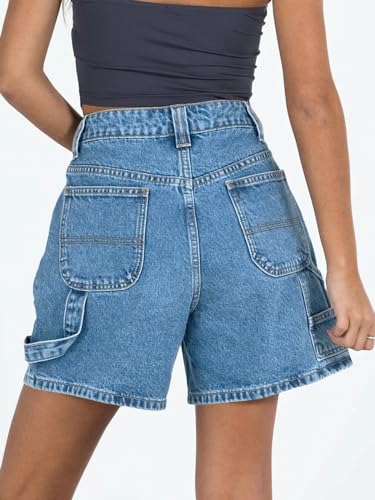 41CHmUhShiL.jpg Womens High Waisted Boxy Denim Shorts Summer 2025 Casual Button Down Baggy Jean Shorts with Pockets