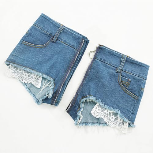 41CgBcrJaNL.jpg Women's Stretch Mini Denim Shorts Low Waist Hot Pants Clubwear