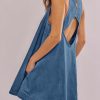 41DFahYkbyL.jpg Women’s Denim Dress Summer Casual Sleeveless Jean Mini Dresses with Pockets