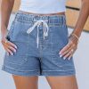 41EGFGeD00L.jpg Jean Shorts for Women High Waisted Pull On Drawstring Elastic Waist Trendy Stretchy Denim Jorts Summer Shorts